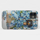 Dachshund en Vergeet-me-Nots Case-Mate iPhone Case (Achterkant (horizontaal))