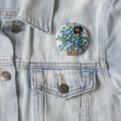 Dachshund en Vergeet-me-Nots Ronde Button 5,7 Cm (In situ)