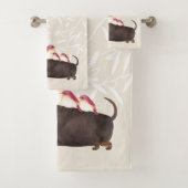 Dachshund- en vogelfamilie bad handdoek (Insitu)