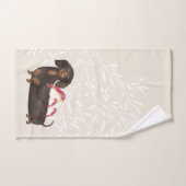Dachshund- en vogelfamilie bad handdoek (Handdoek)