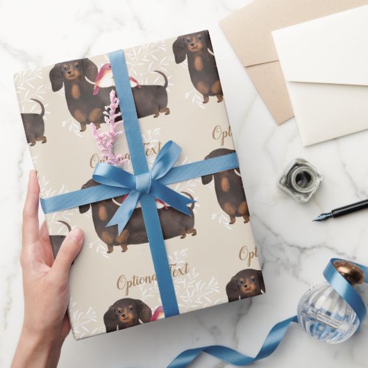 Dachshund- en vogelfamilie cadeaupapier (Geschenken)