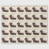 Dachshund- en vogelfamilie cadeaupapier (Vlak)