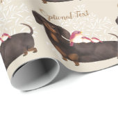 Dachshund- en vogelfamilie cadeaupapier (Rol Hoek)