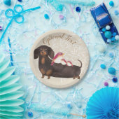 Dachshund- en vogelfamilie papieren bordje (Feest)