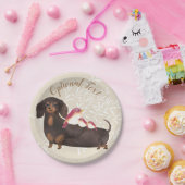 Dachshund- en vogelfamilie papieren bordje (Feest)