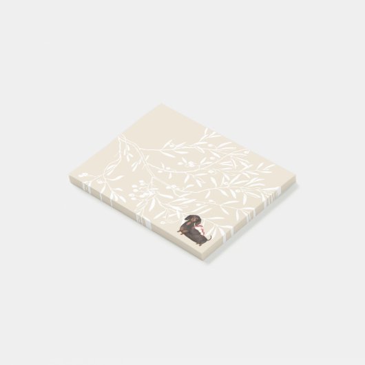 Dachshund- en vogelfamilie post-it® notes (Schuin)