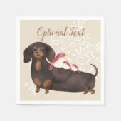 Dachshund- en vogelfamilie servet (Voorkant)