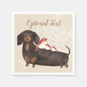 Dachshund- en vogelfamilie servet