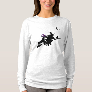 Dachshund en Witch Silhouette Halloween Shirt
