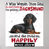 Dachshund en ze leefden gelukkig na elkaar poster (Voorkant)