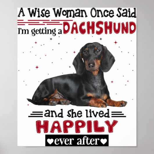 Dachshund en ze leefden gelukkig na elkaar poster (Voorkant)
