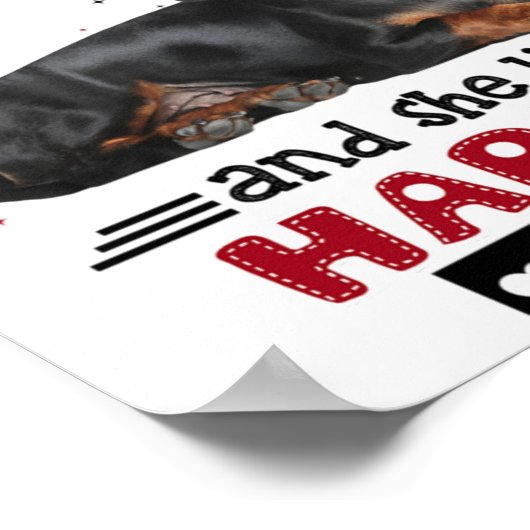 Dachshund en ze leefden gelukkig na elkaar poster (Hoek)