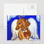 dachshund engel briefkaart (Voorkant / Achterkant)
