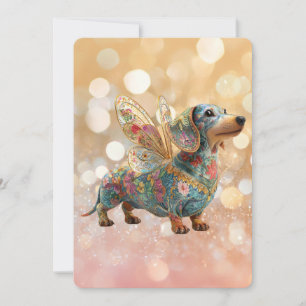 Dachshund engel fee verjaardag kaart