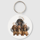 Dachshund-engelen Sleutelhanger (Voorkant)