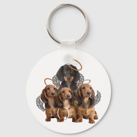 Dachshund-engelen Sleutelhanger (Voorkant)