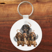 Dachshund-engelen Sleutelhanger (Voorkant)
