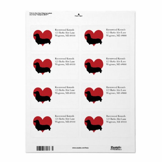 Dachshund Etiket (Full Sheet)