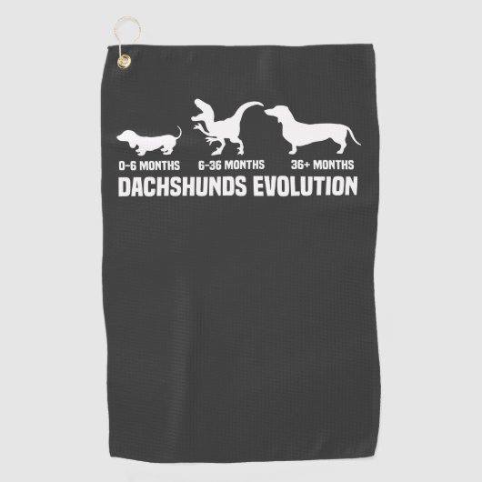Dachshund Evoluties Golfhanddoek (Voorkant)