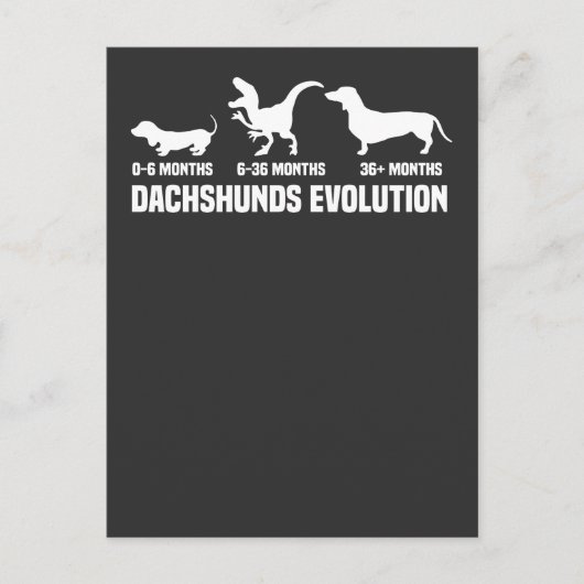 Dachshund Evoluties Uitnodiging Briefkaart (Voorkant)