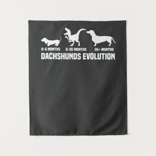 Dachshund Evoluties Wandkleed (Voorkant)