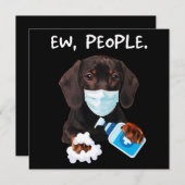 Dachshund Ewww Mensen Hond Draagt Mondkapje Grappi Kaart (Voorkant / Achterkant)