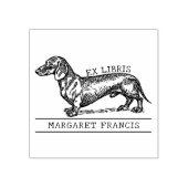 Dachshund Ex Libris Bibliotheek Boek Rubberstempel (Afrduk)