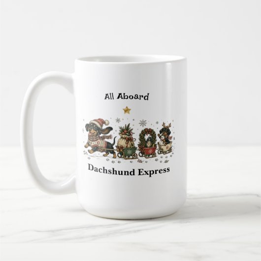 Dachshund Express Kerstmug Koffiemok (Links)