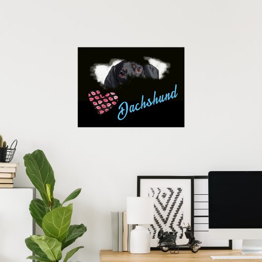Dachshund Eyes Solid Color Poster (Thuiskantoor)