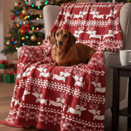 Dachshund Fair Isle Lelijke Kerst Sweater Deken