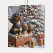 Dachshund familie gepersonaliseerde boom Ornament (Links)