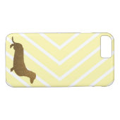 Dachshund Faux Glitter | Dog Icon Yellow Stripe Case-Mate iPhone Case (Achterkant (Horizontaal))