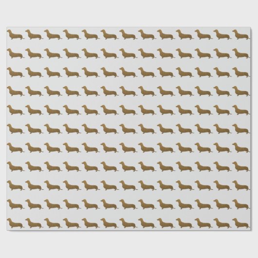 Dachshund Faux Glitter | Dog-pictogram Cadeaupapier (Vlak)