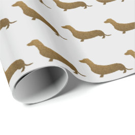 Dachshund Faux Glitter | Dog-pictogram Cadeaupapier