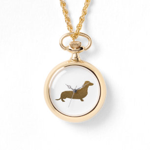 Dachshund Faux Glitter Hondenliefhebber-pictogra Horloge