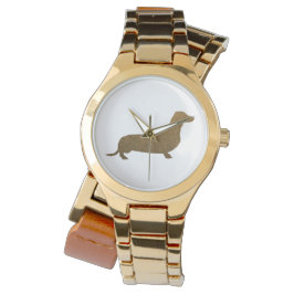 Dachshund Faux Glitter | Hondenliefhebber-pictogra Horloge