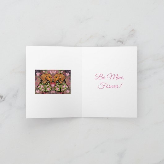 DACHSHUND FEESTDAGEN KAART (Binnen)