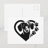 Dachshund Feestdagenkaart (Voorkant / Achterkant)