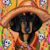 Dachshund Feestje  Kaart