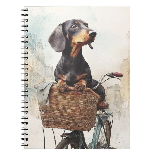 Dachshund fietsmand Notitieboek (Voorkant)