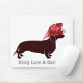 Dachshund Firefighter "Blijf laag" Muismat (Met muis)