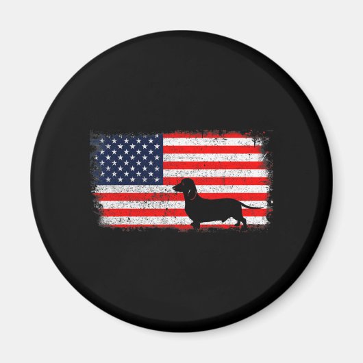 Dachshund Flag Magneet (Voorkant)