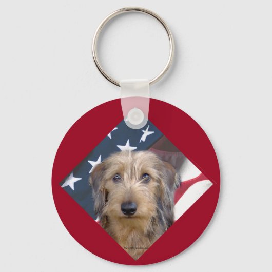 Dachshund Flag Sleutelhanger (Achterkant)