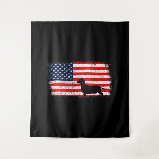 Dachshund Flag Vintage Wandkleed (Voorkant)