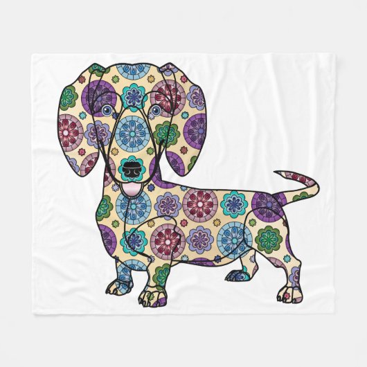 Dachshund Fleece Blanket (Voorkant (Horizontaal))