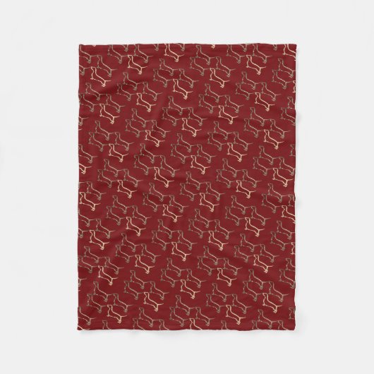 Dachshund Fleece Blanket Deken (Voorkant)