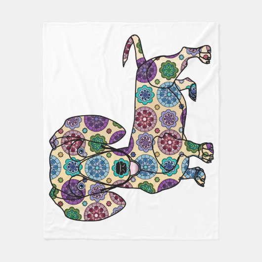 Dachshund Fleece Blanket Deken (Voorkant)