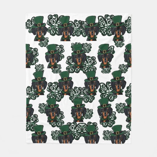 DACHSHUND FLEECE DEKEN (Voorkant)