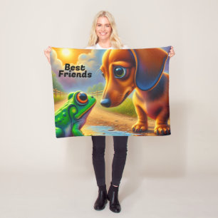 DACHSHUND FLEECE DEKEN