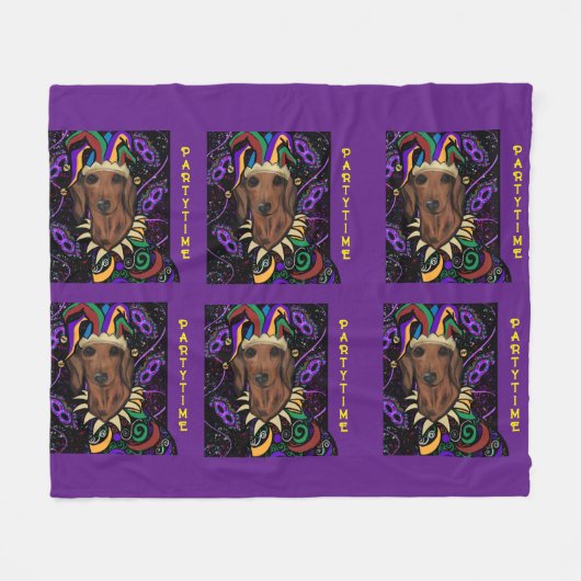 Dachshund Fleece Deken (Voorkant (Horizontaal))